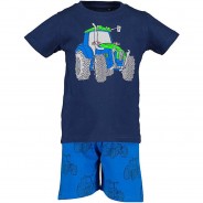 Preisvergleich für Oberteile: Set T-Shirt + Shorts  blau Gr. 104 Jungen Kleinkinder