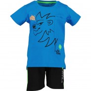 Preisvergleich für Oberteile: Set T-Shirt + Shorts  blau Gr. 128 Jungen Kinder