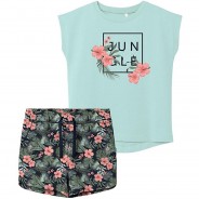 Preisvergleich für Hosen: Set T-Shirt + Shorts NKFVIGEA  türkis Gr. 122 Mädchen Kinder