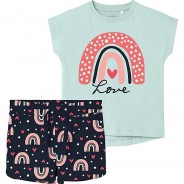 Preisvergleich für Hosen: Set T-Shirt + Shorts NMFVIGEA  mint Gr. 116 Mädchen Kinder