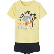 Preisvergleich für Hosen: Set T-Shirt + Shorts NMMJERL  gelb Gr. 104 Jungen Kleinkinder