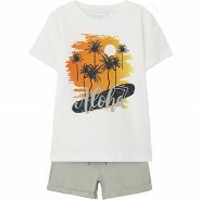 Preisvergleich für Hosen: Set T-Shirt + Shorts NMMJERL  offwhite Gr. 104 Jungen Kleinkinder