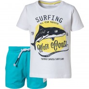 Preisvergleich für Oberteile: Set T-Shirt + Shorts NMMZHARKON  weiß Gr. 92 Jungen Kleinkinder