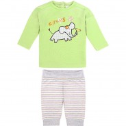 Preisvergleich für Oberteile: Set T-Shirt und Hose Stummer Langarmshirts  grau Gr. 62 Jungen Baby