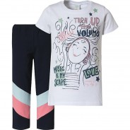 Preisvergleich für Hosen: Set T-Shirt+Leggings  weiß Gr. 122 Mädchen Kinder