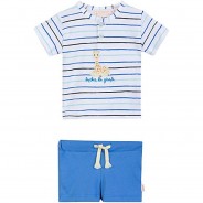 Preisvergleich für Oberteile: Set: T-Shirt/Shorts Sophie la Girafe T-Shirts  blau Gr. 80 Jungen Kinder