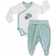 Preisvergleich für Strampler & Spieler: Set Wickelbody & Strampelhose Strampler  grün Gr. 56 Jungen Baby