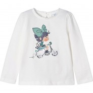 Preisvergleich für Oberteile: Shirt langarm Mädchen Pailletten-Roller beige Gr. 92 Mädchen Kinder