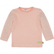 Preisvergleich für Oberteile: Shirt Streifen mit Leinen Langarmshirts  rosa Gr. 122/128 Mädchen Kinder