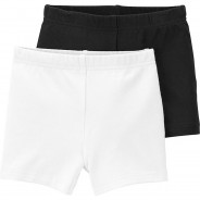 Preisvergleich für Hosen: Shorts Doppelpack  schwarz/weiß Gr. 110 Mädchen Kleinkinder