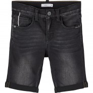 Preisvergleich für Hosen: Shorts Slim fit NKMTHEO , Bundweite SLIM black denim Gr. 128 Jungen Kinder