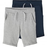 Preisvergleich für Hosen: Sweatshorts NKMVERMO Doppelpack  grau Gr. 152 Jungen Kinder