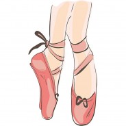 Preisvergleich für Wandtattoos: Wandtattoo Musik Ballettschuhe Wandtattoos rosa Gr. 30 x 55
